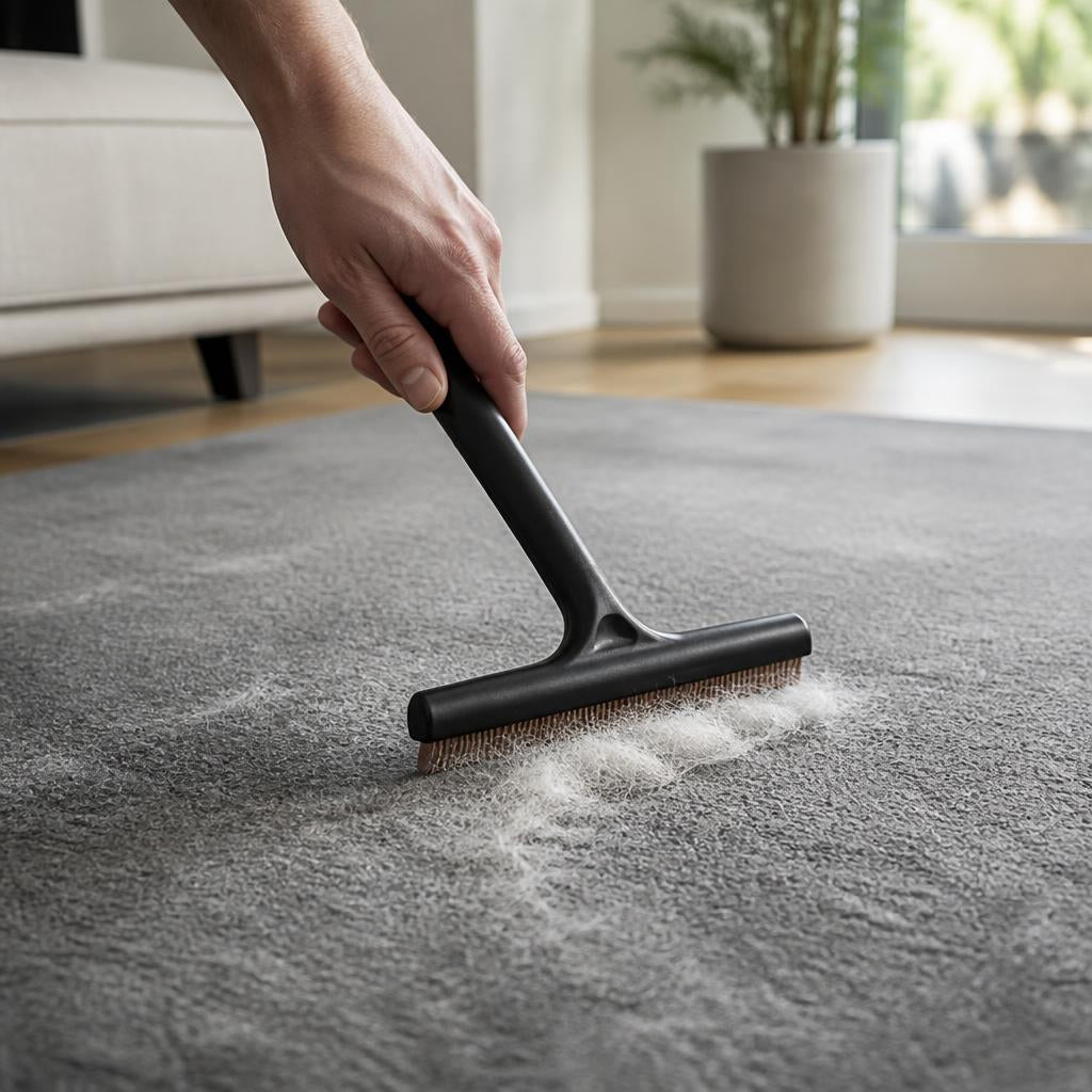 Uproot Cleaner Pro lifting hair from carpet