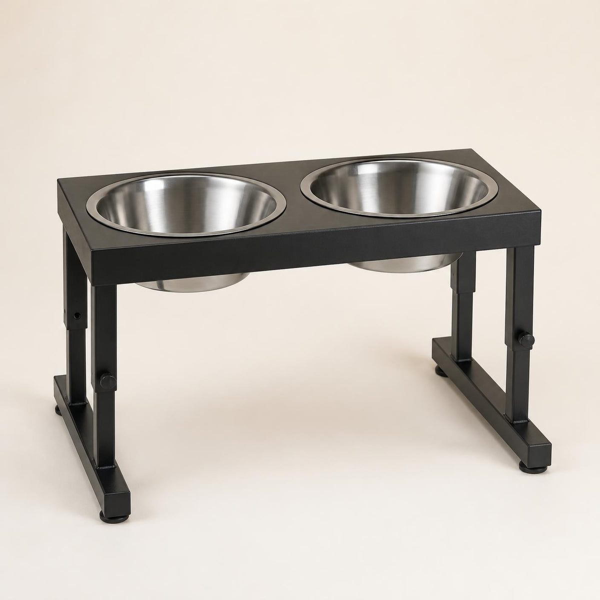Elevated double dog bowl feeding stand